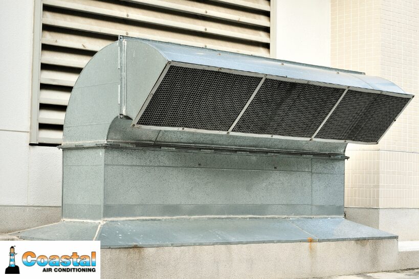 Air vent on building rooftop for proper furnace airflow
